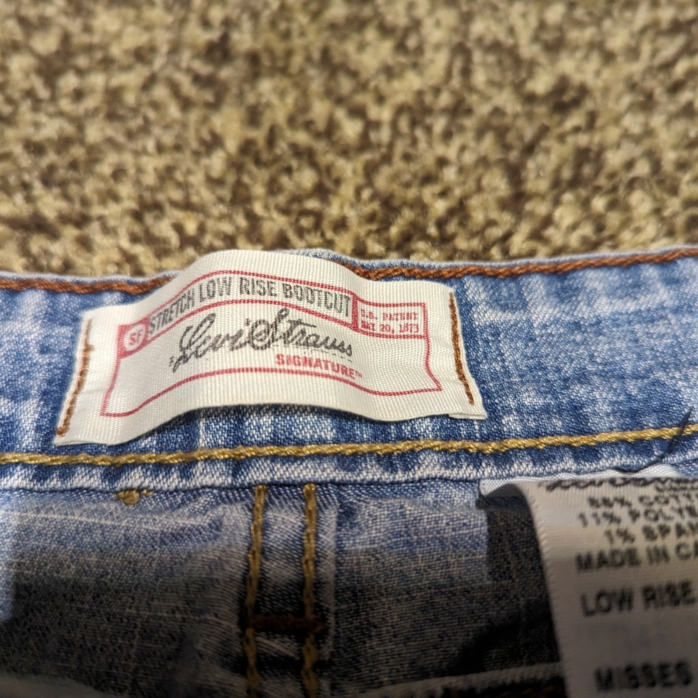 Levi’s Strauss Signature Jeans Women’s Sz 14 M Misses Low Rise Bootcut Stretch - Picture 4 of 11